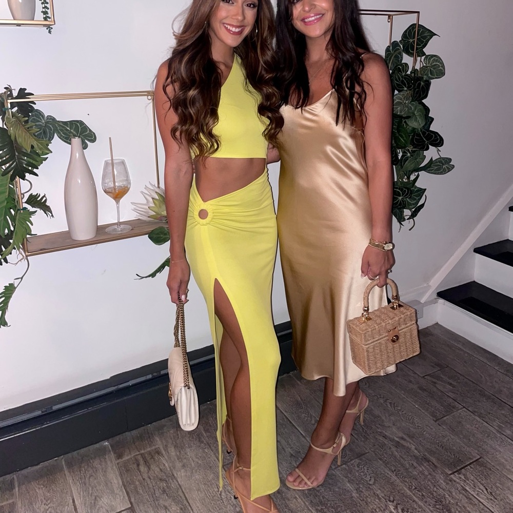 Michael Costello 'Decker' Yellow One Strap Maxi Dress Size S - NWT